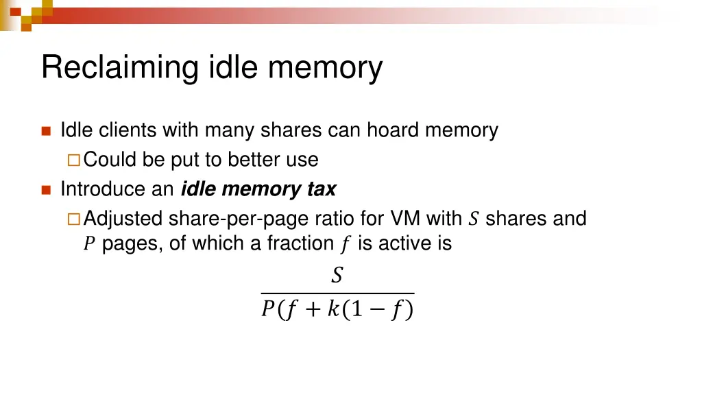 reclaiming idle memory