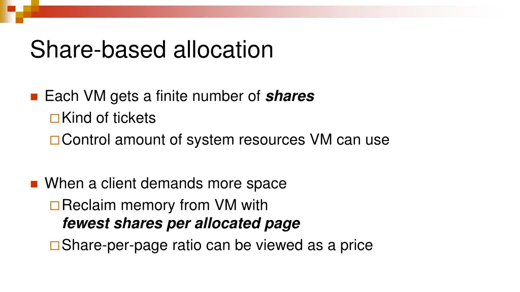 share based allocation