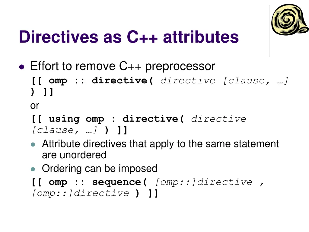 directives as c attributes