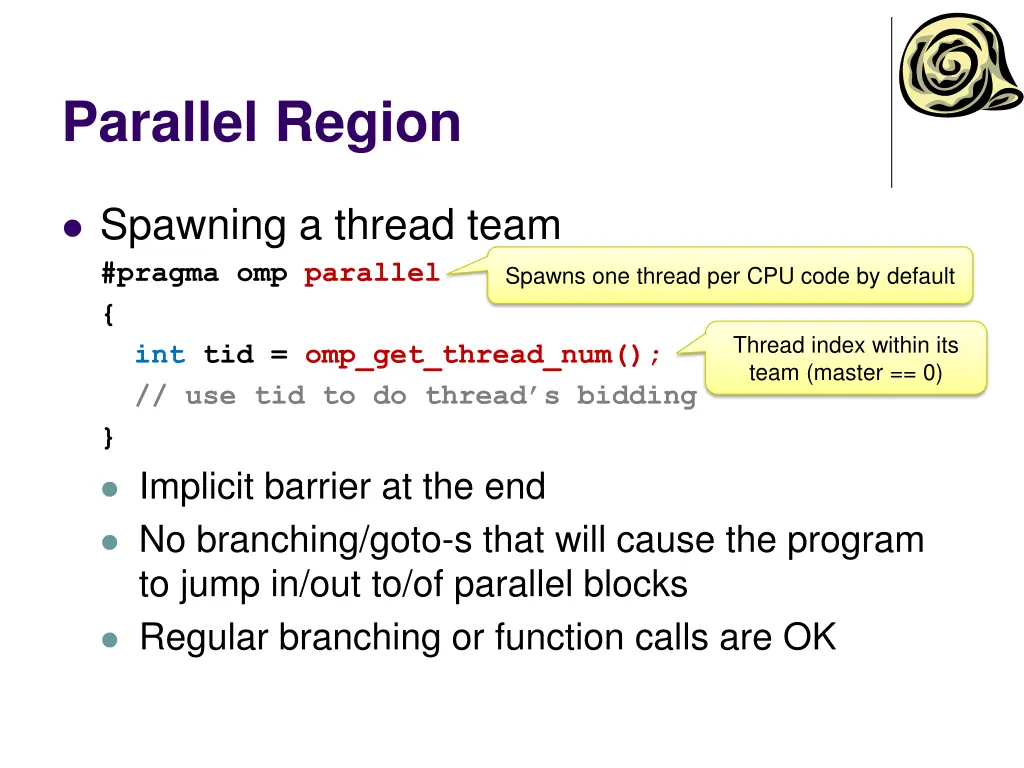 parallel region