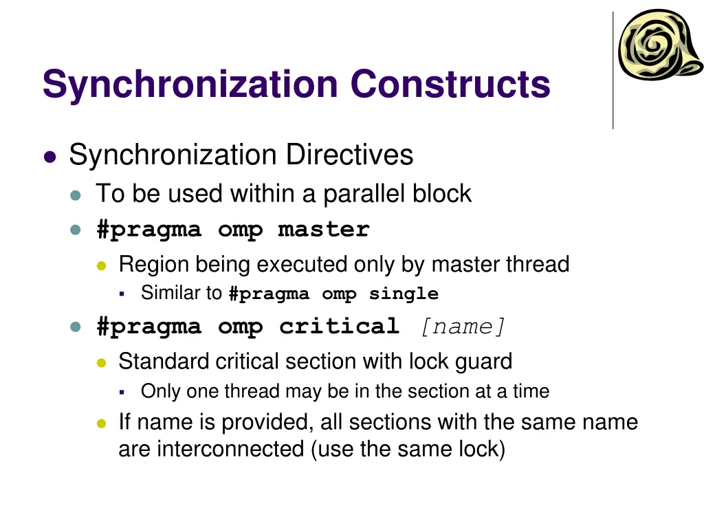 synchronization constructs