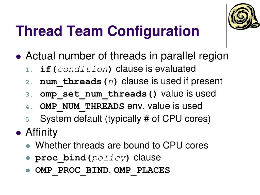 thread team configuration