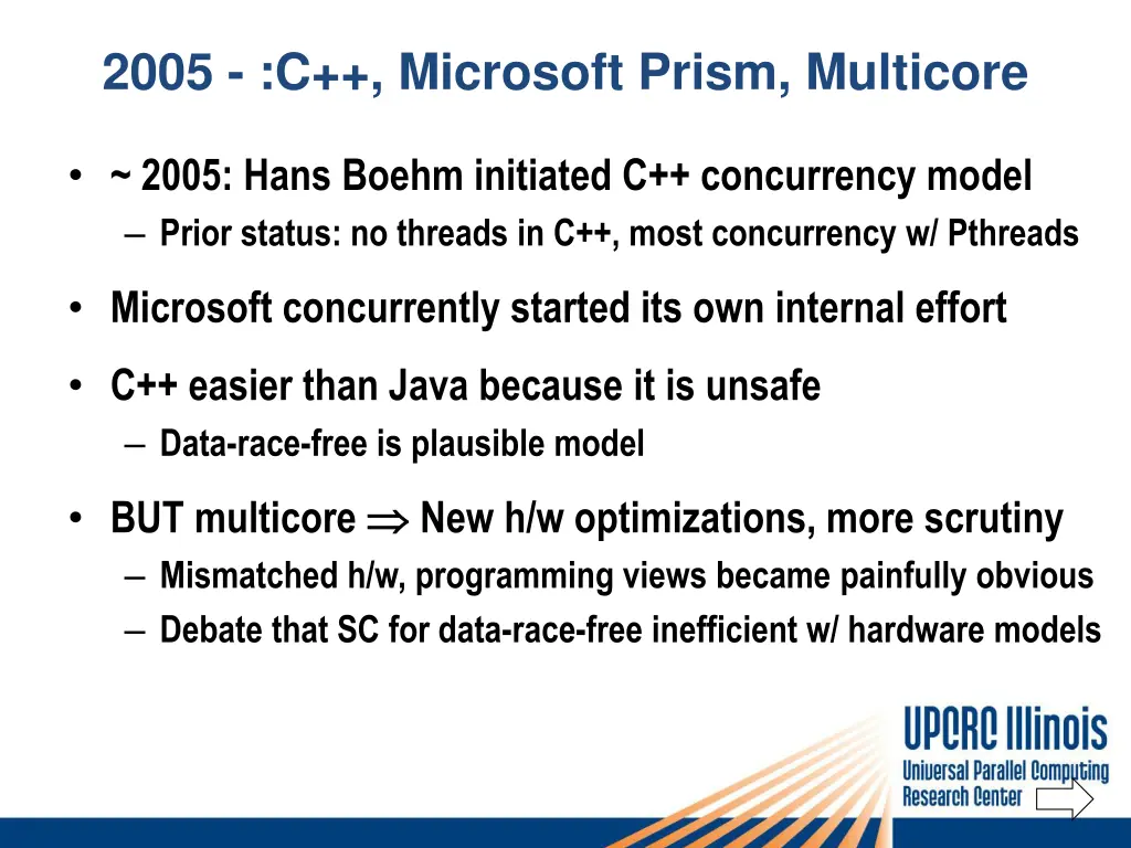 2005 c microsoft prism multicore