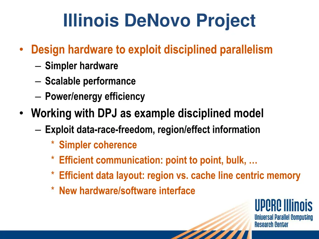 illinois denovo project