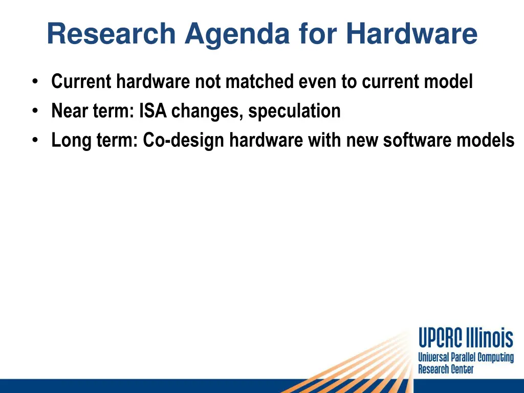 research agenda for hardware