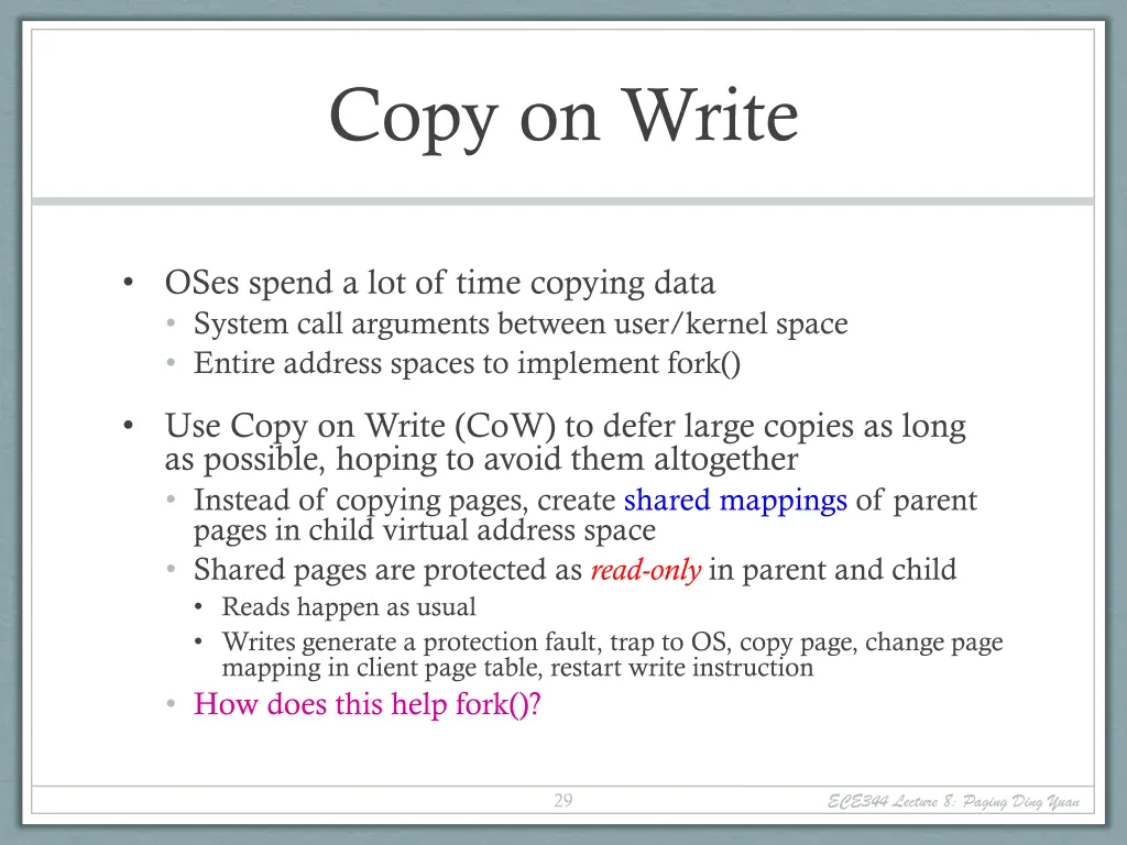 copy on write