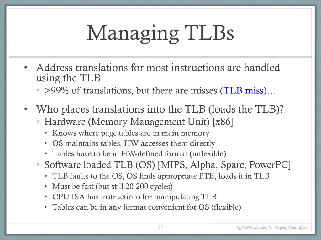 managing tlbs