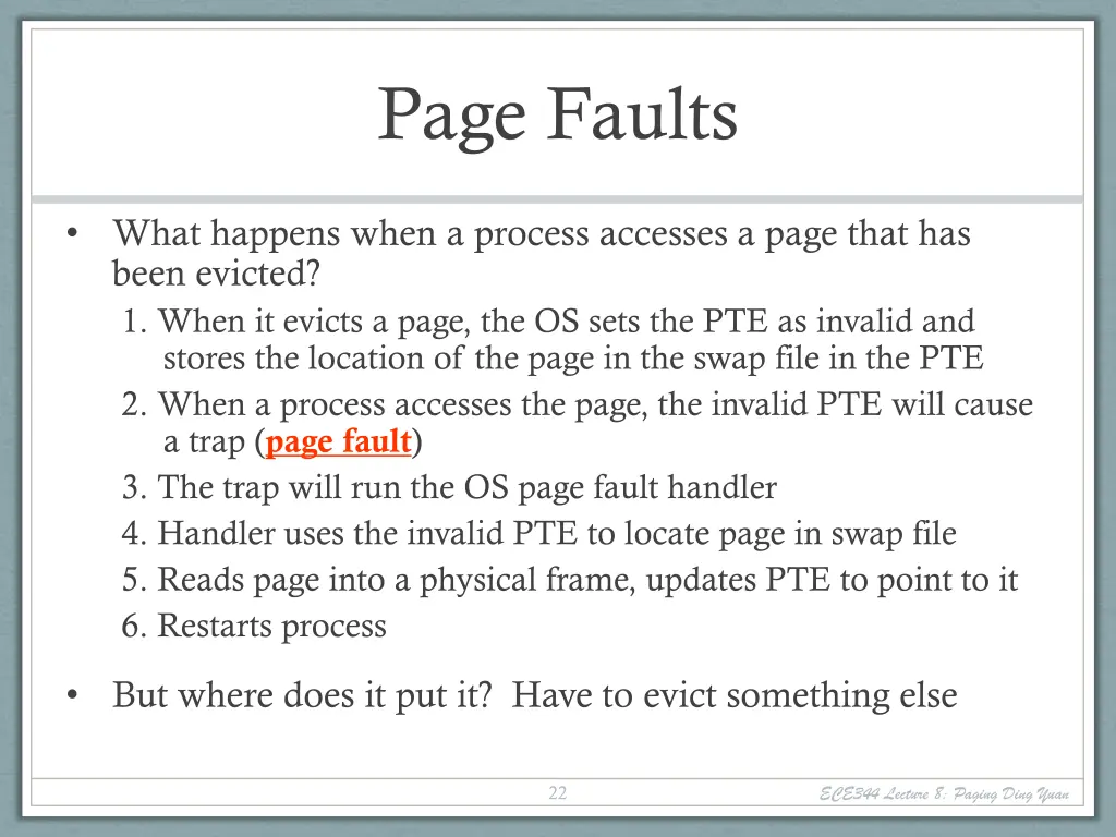 page faults