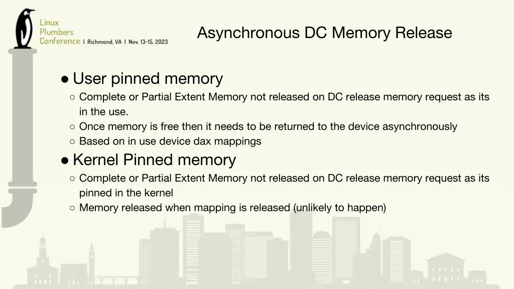 asynchronous dc memory release