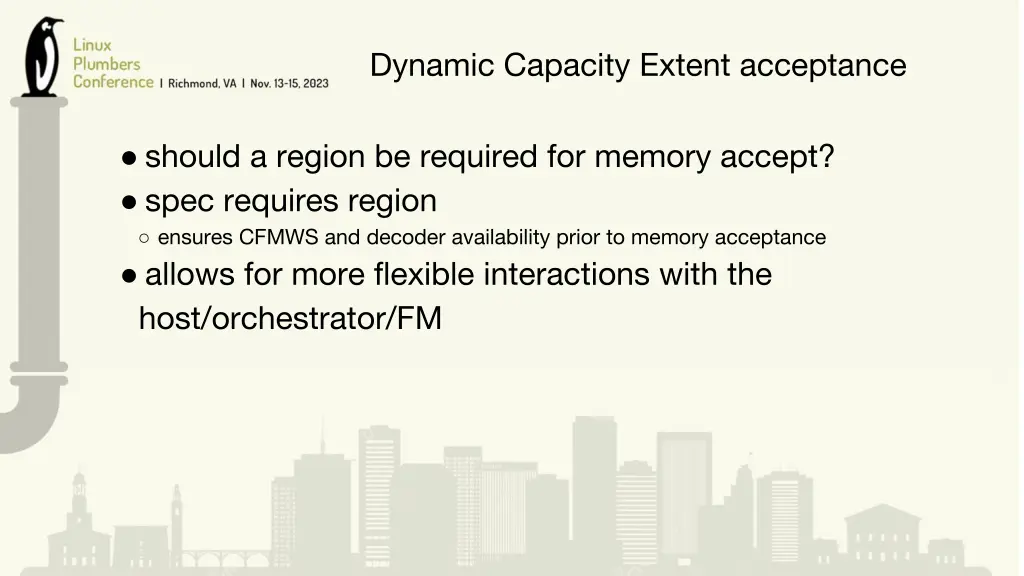 dynamic capacity extent acceptance