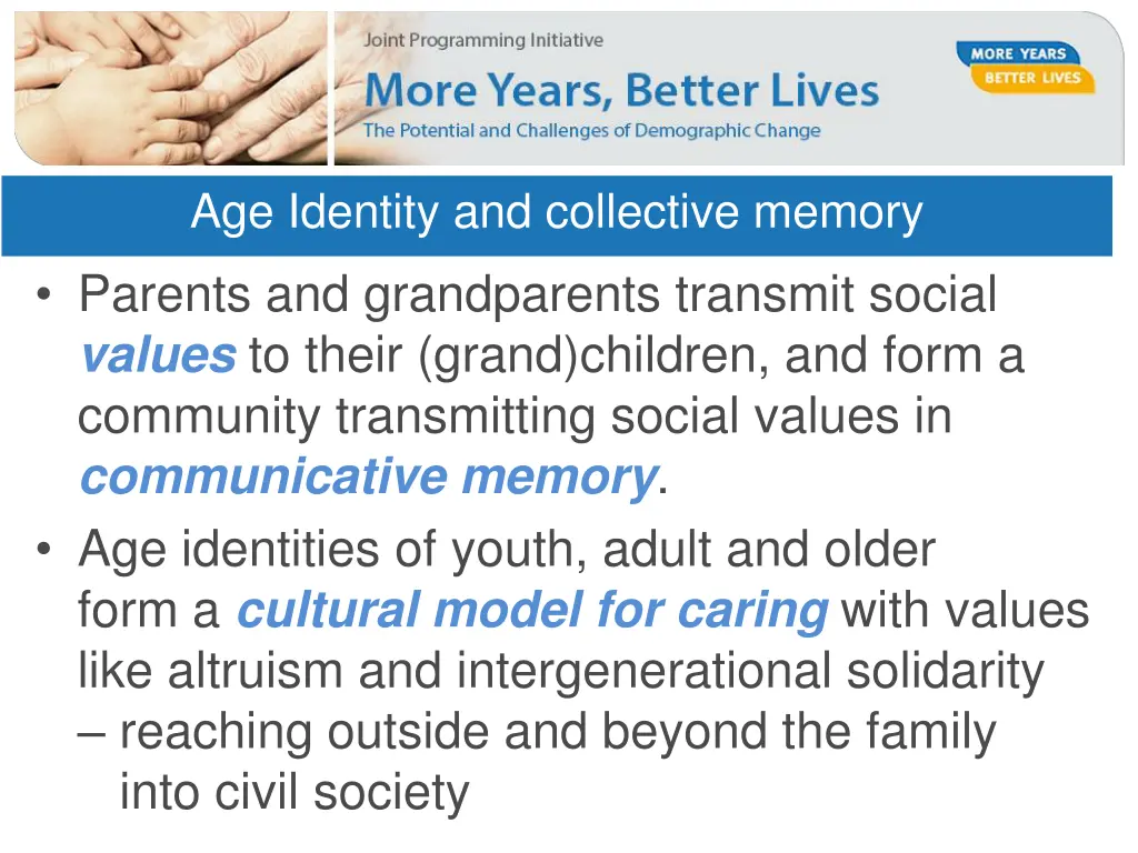 age identity and collective memory parents