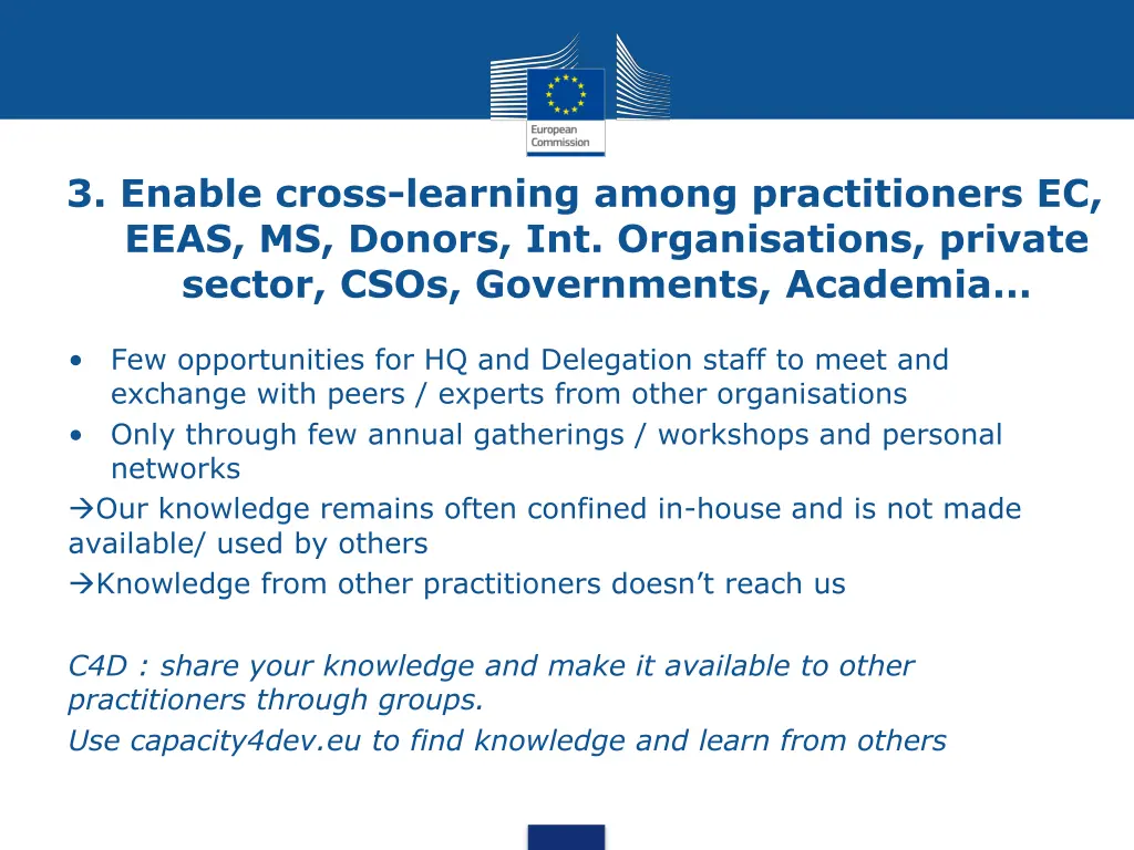 3 enable cross learning among practitioners