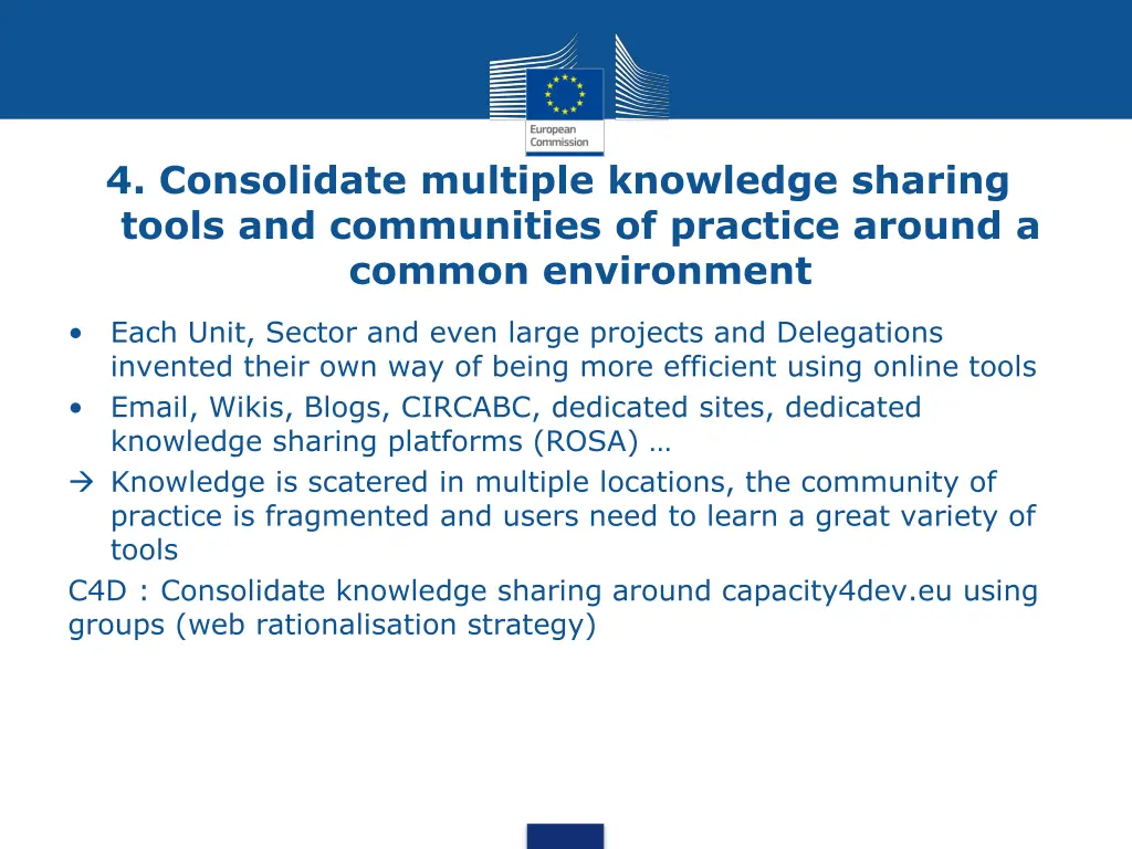 4 consolidate multiple knowledge sharing tools