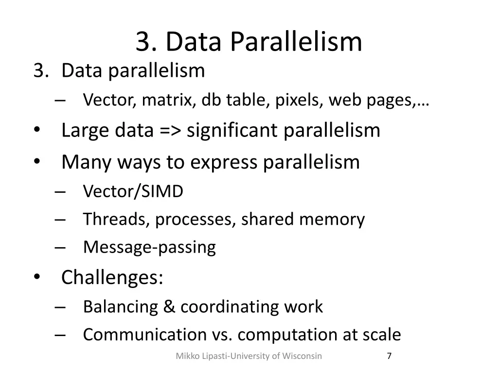 3 data parallelism 3 data parallelism vector