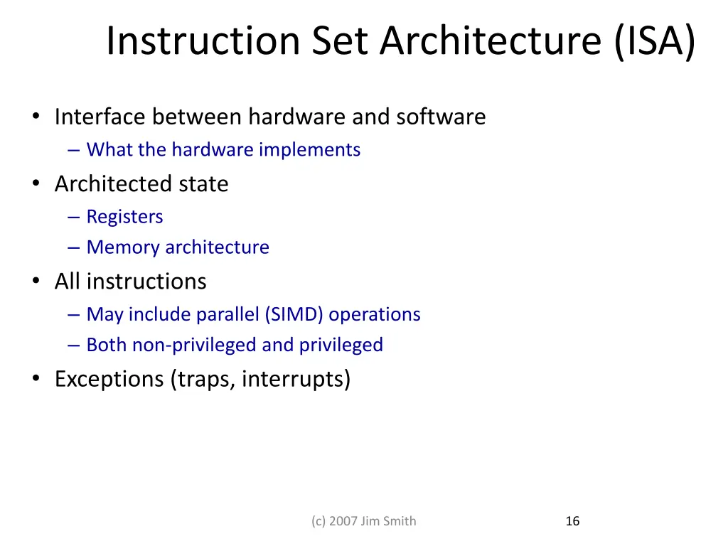 instruction set architecture isa