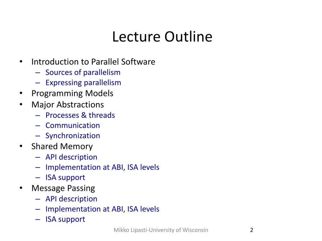 lecture outline