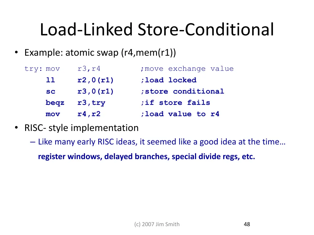 load linked store conditional