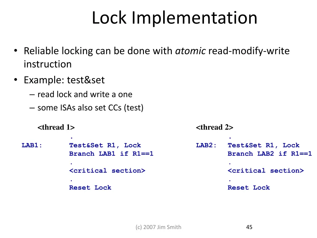 lock implementation 1