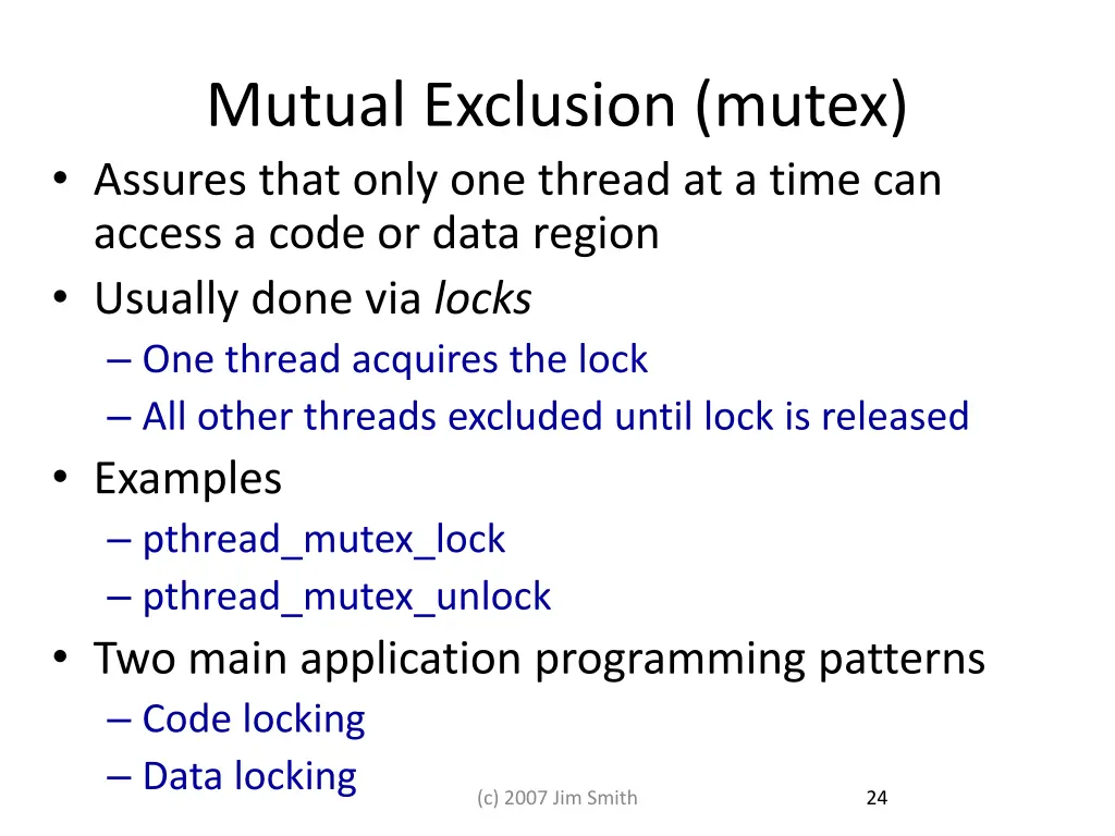 mutual exclusion mutex assures that only