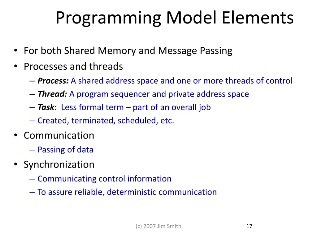 programming model elements