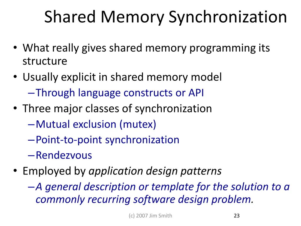 shared memory synchronization