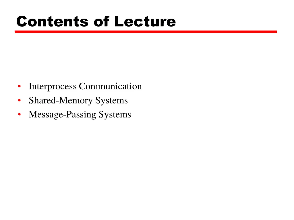 contents of lecture