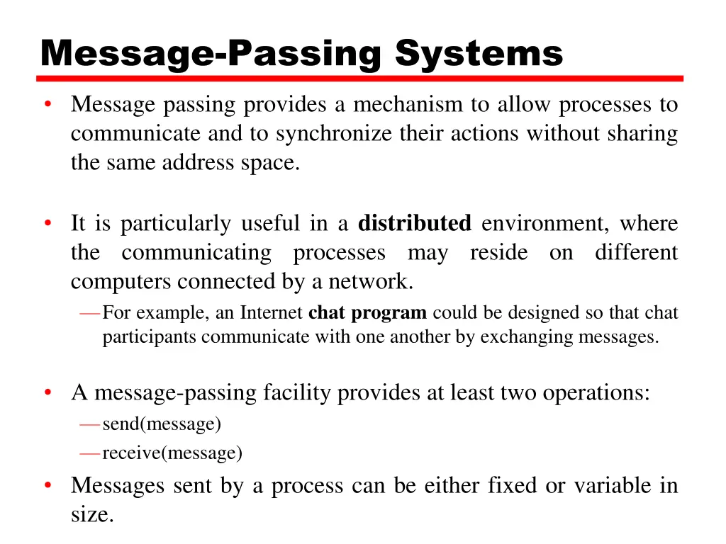 message passing systems