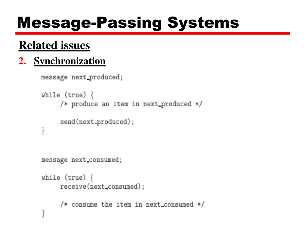 message passing systems related issues 1