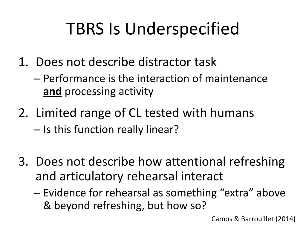 tbrs is underspecified 1