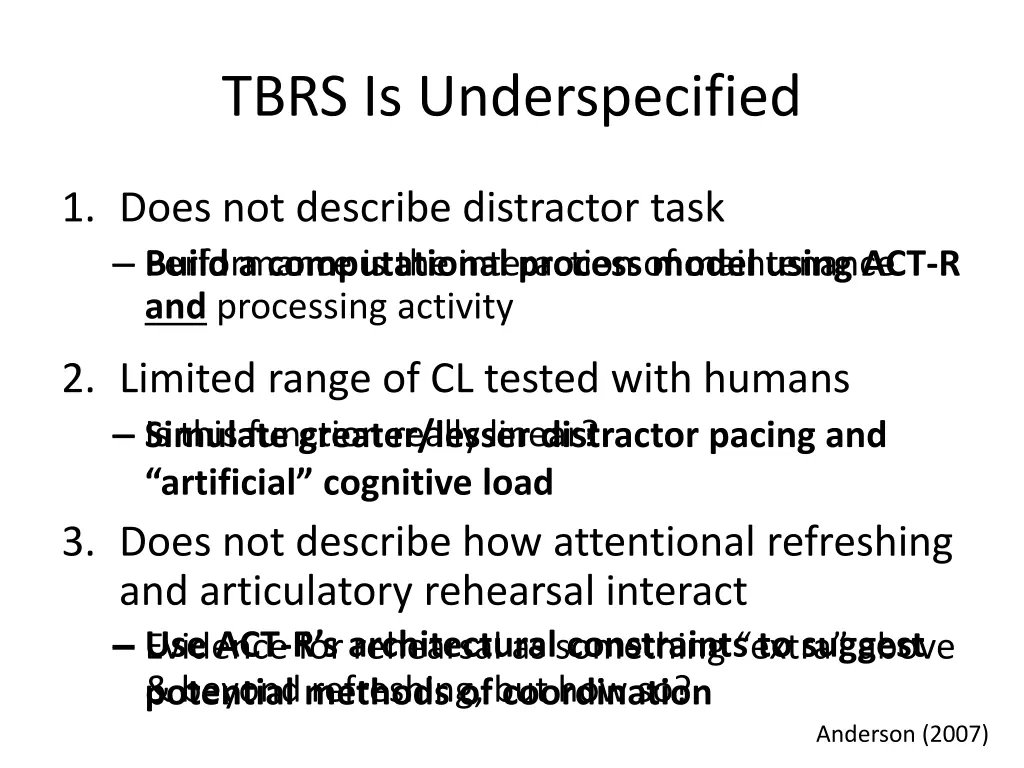 tbrs is underspecified 2