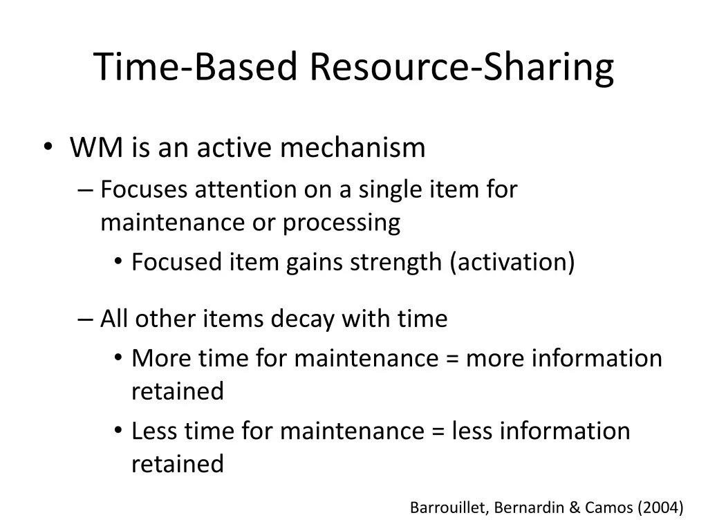 time based resource sharing