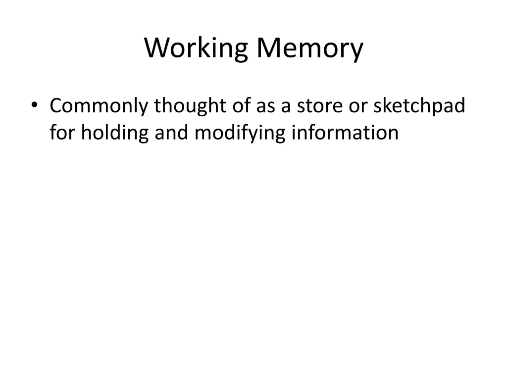 working memory