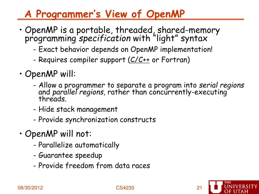 a programmer s view of openmp openmp