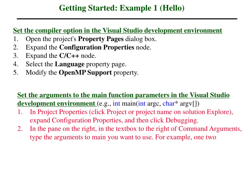 getting started example 1 hello 1