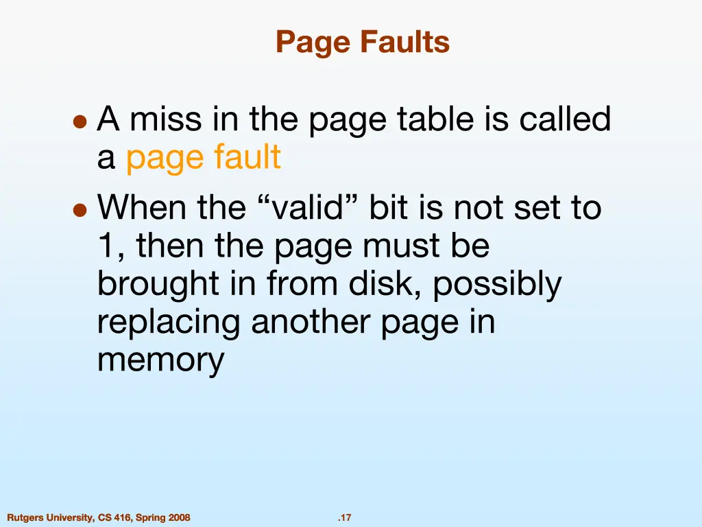 page faults