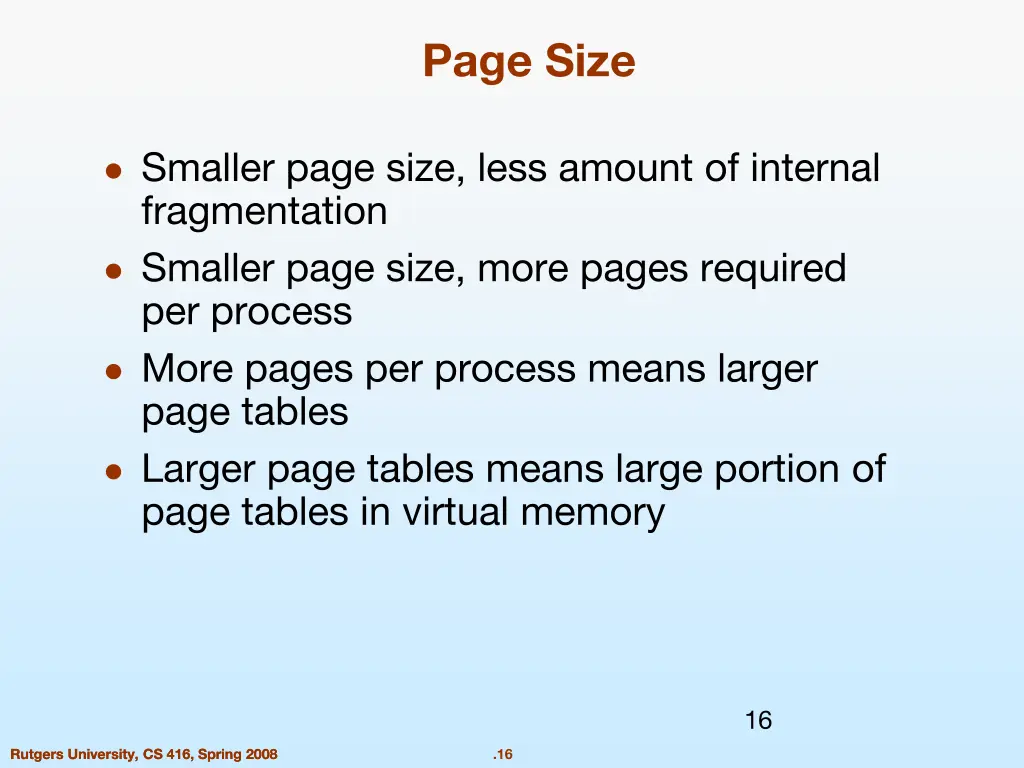 page size