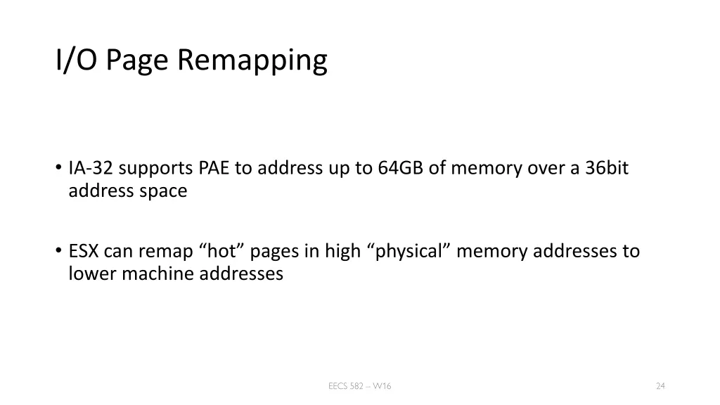 i o page remapping