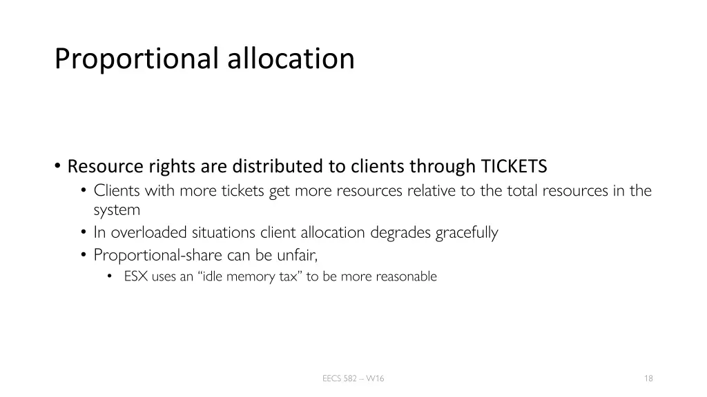 proportional allocation