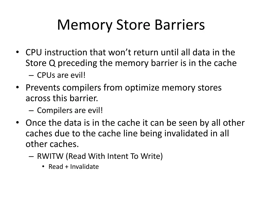 memory store barriers