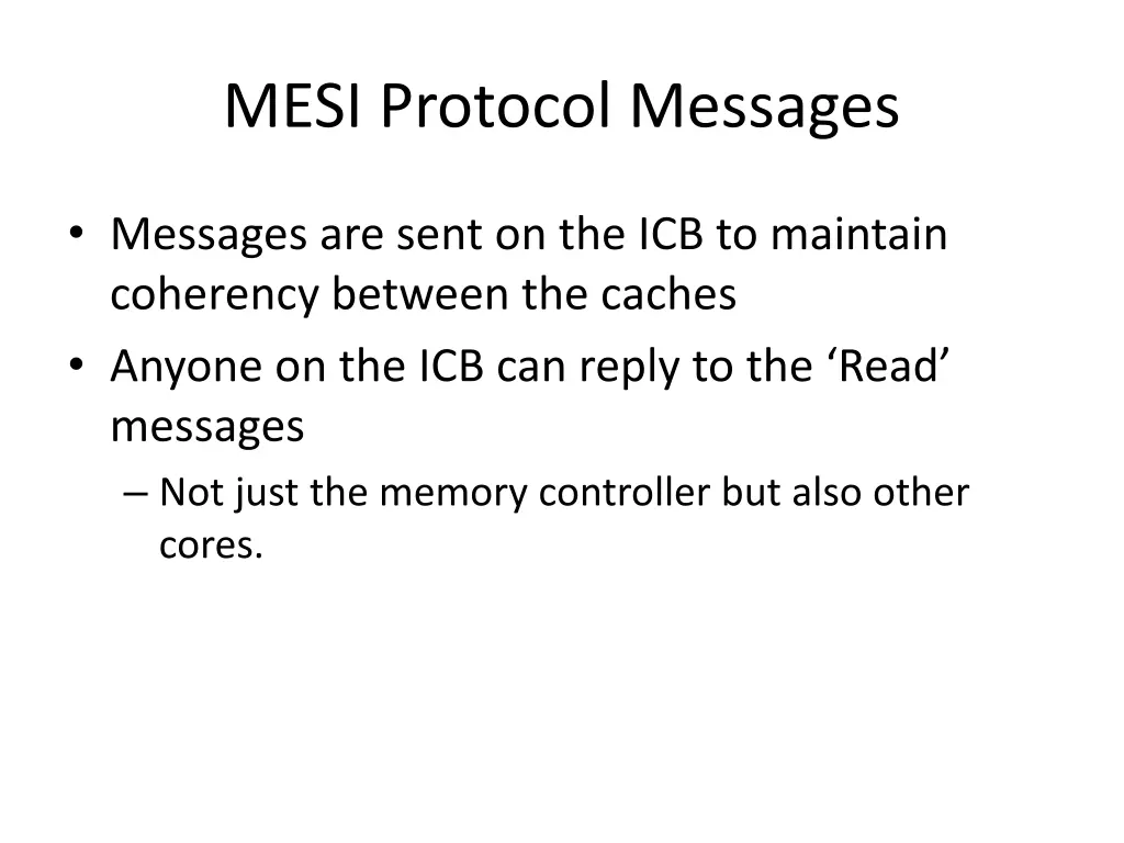 mesi protocol messages