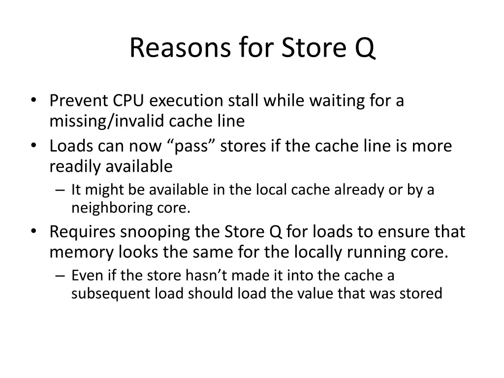 reasons for store q