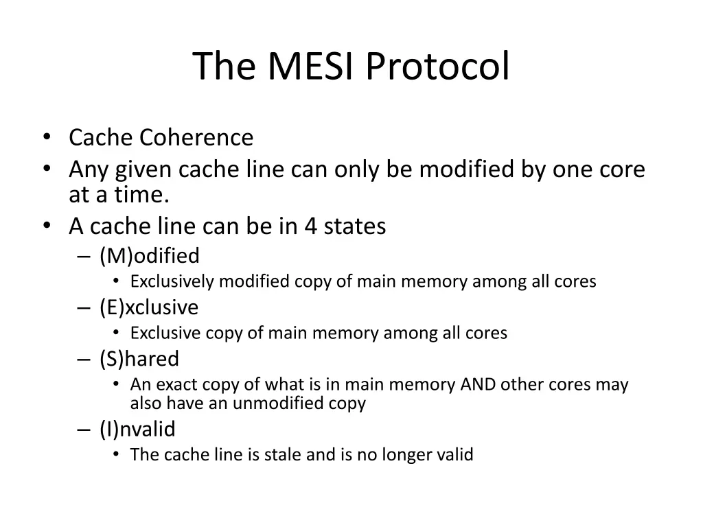 the mesi protocol