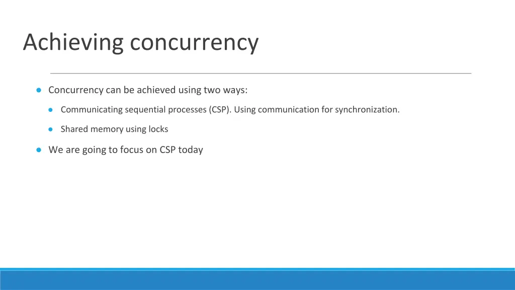 achieving concurrency