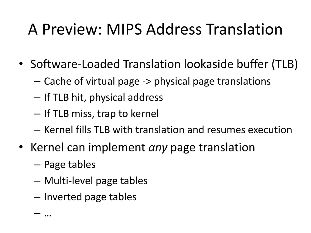 a preview mips address translation