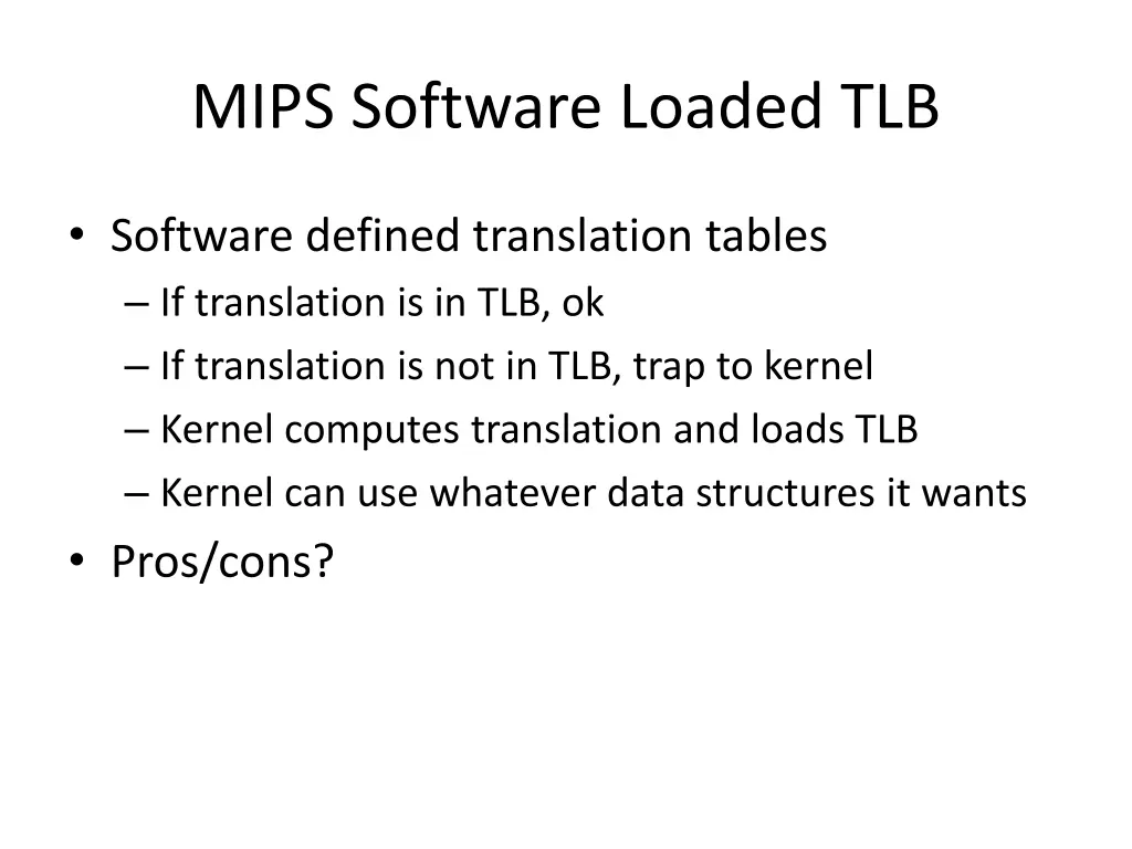 mips software loaded tlb