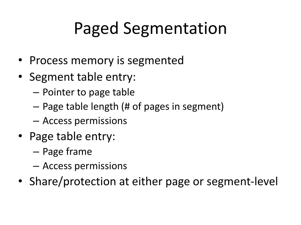 paged segmentation