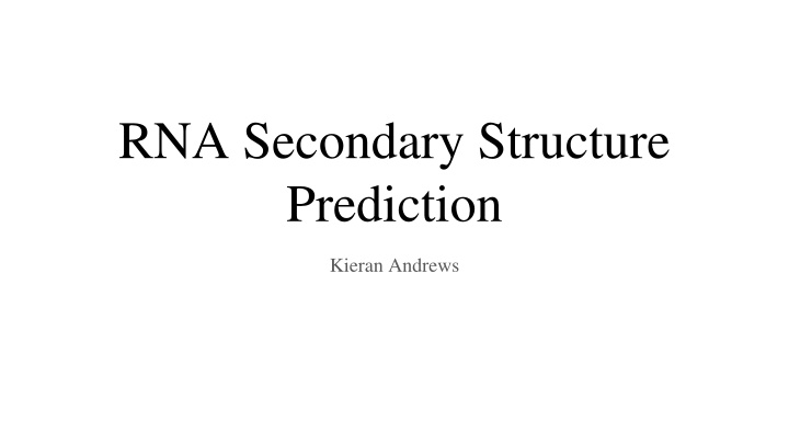 rna secondary structure prediction