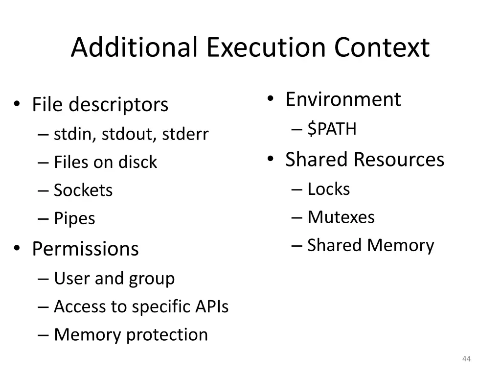 additional execution context