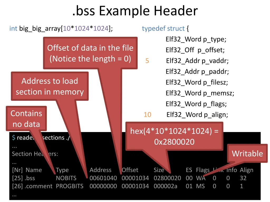 bss example header