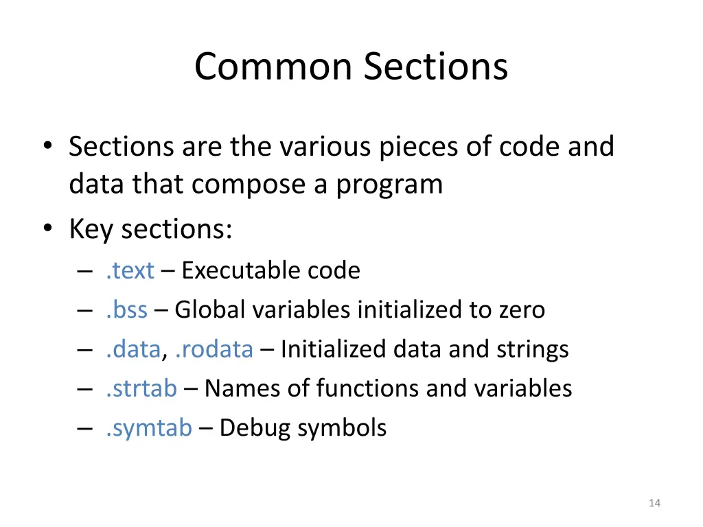 common sections